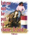 Christian t-shirt - Not put to Shame (Barrel Racer)